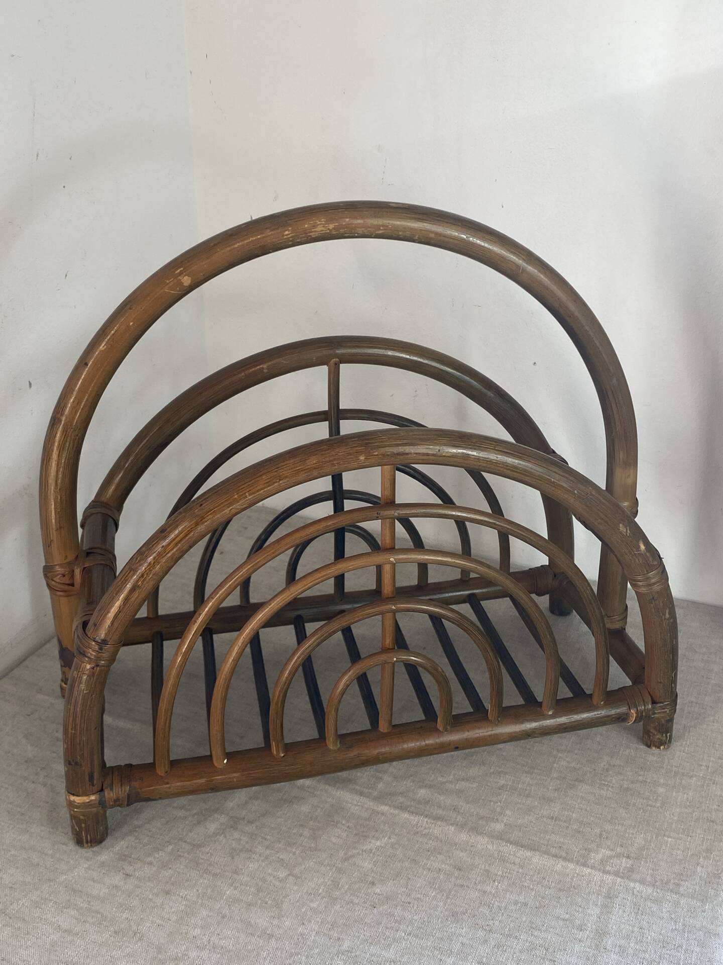 Bamboo and rattan magazine rack