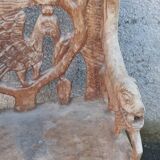 African wooden seat - tribal art from Benin