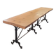 Large bistro table with a wooden top and cast iron legs - 2m56