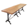 Large bistro table with a wooden top and cast iron legs - 2m56