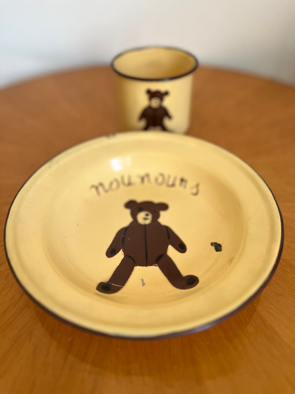 Vintage enameled sheet metal plate