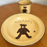 Vintage enameled sheet metal plate