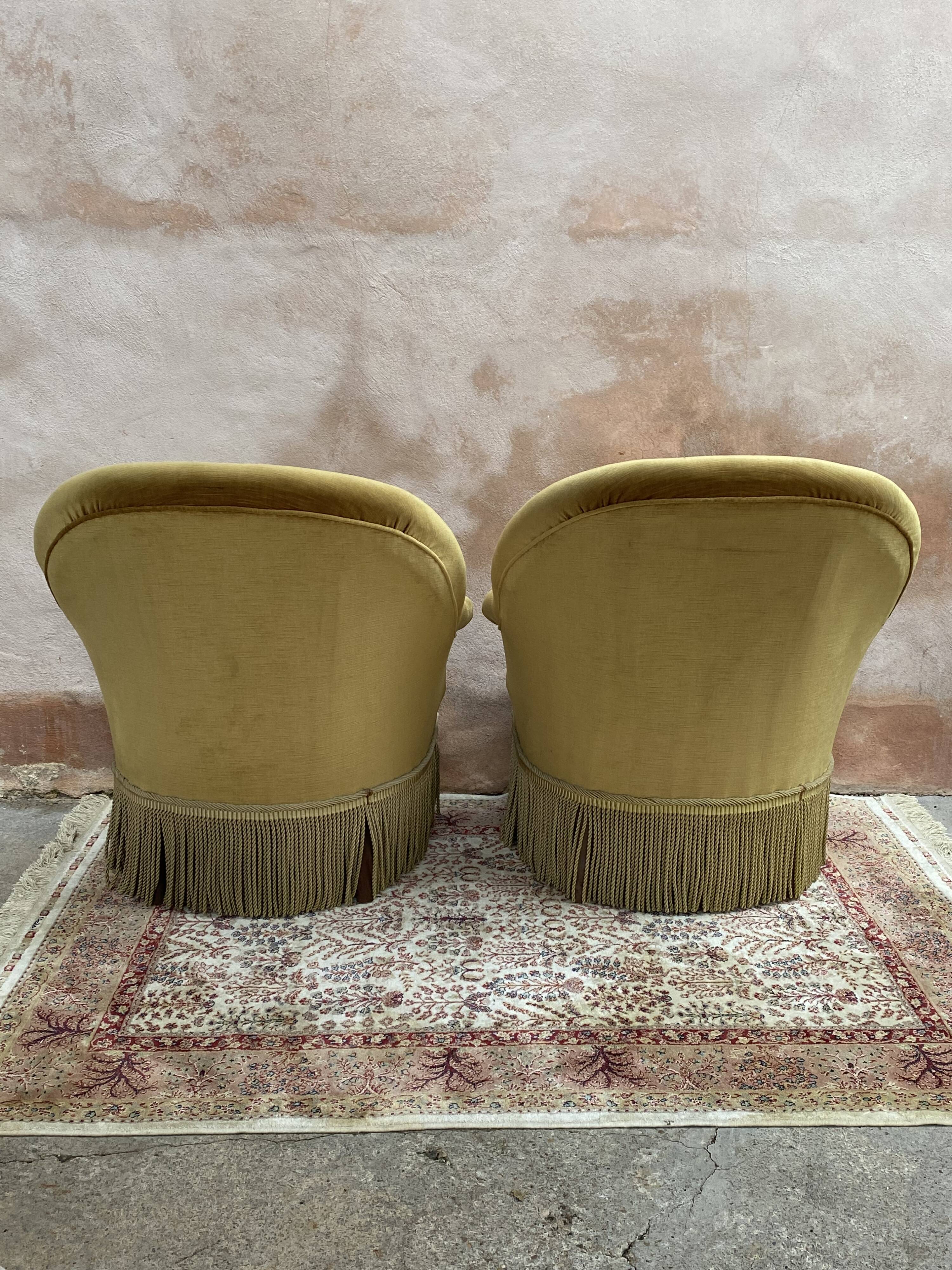 Pair of toad armchairs