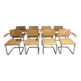 8 chaises Cesca B 32 Marcel Breuer
