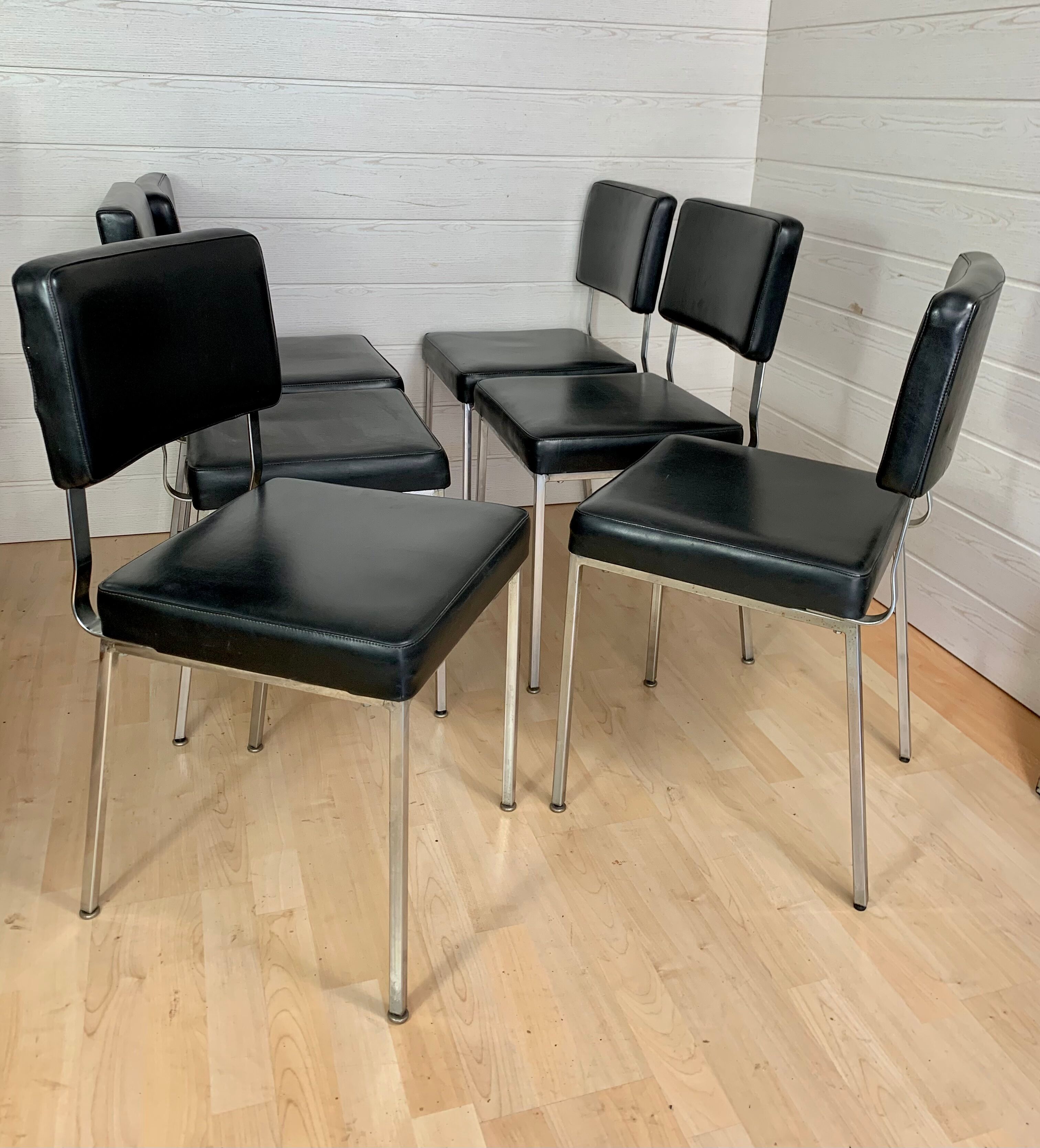 Série de 6 chaises de bureau vintage 1970