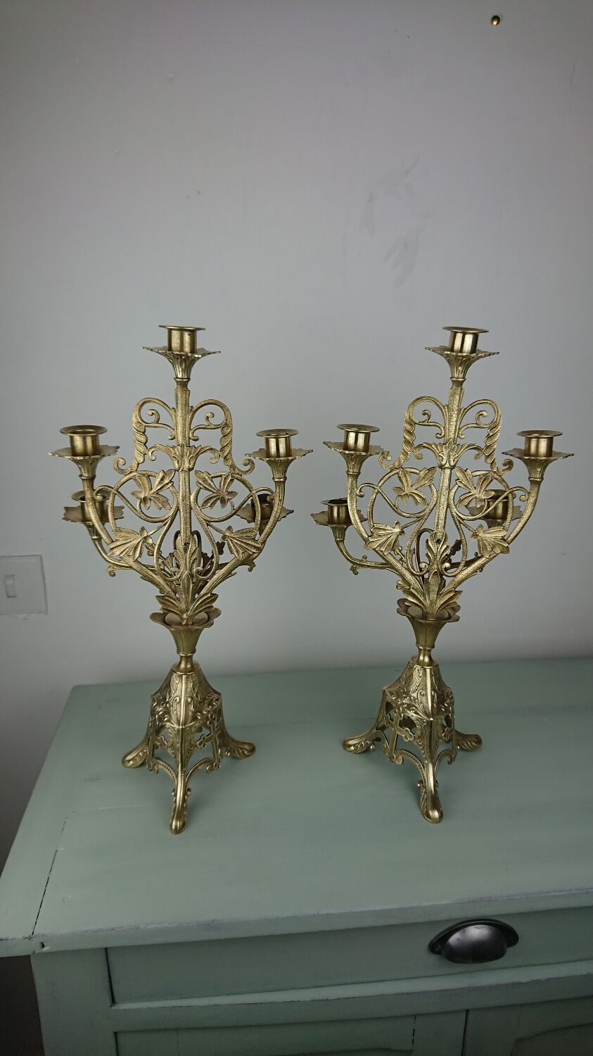 Brass altar candlesticks