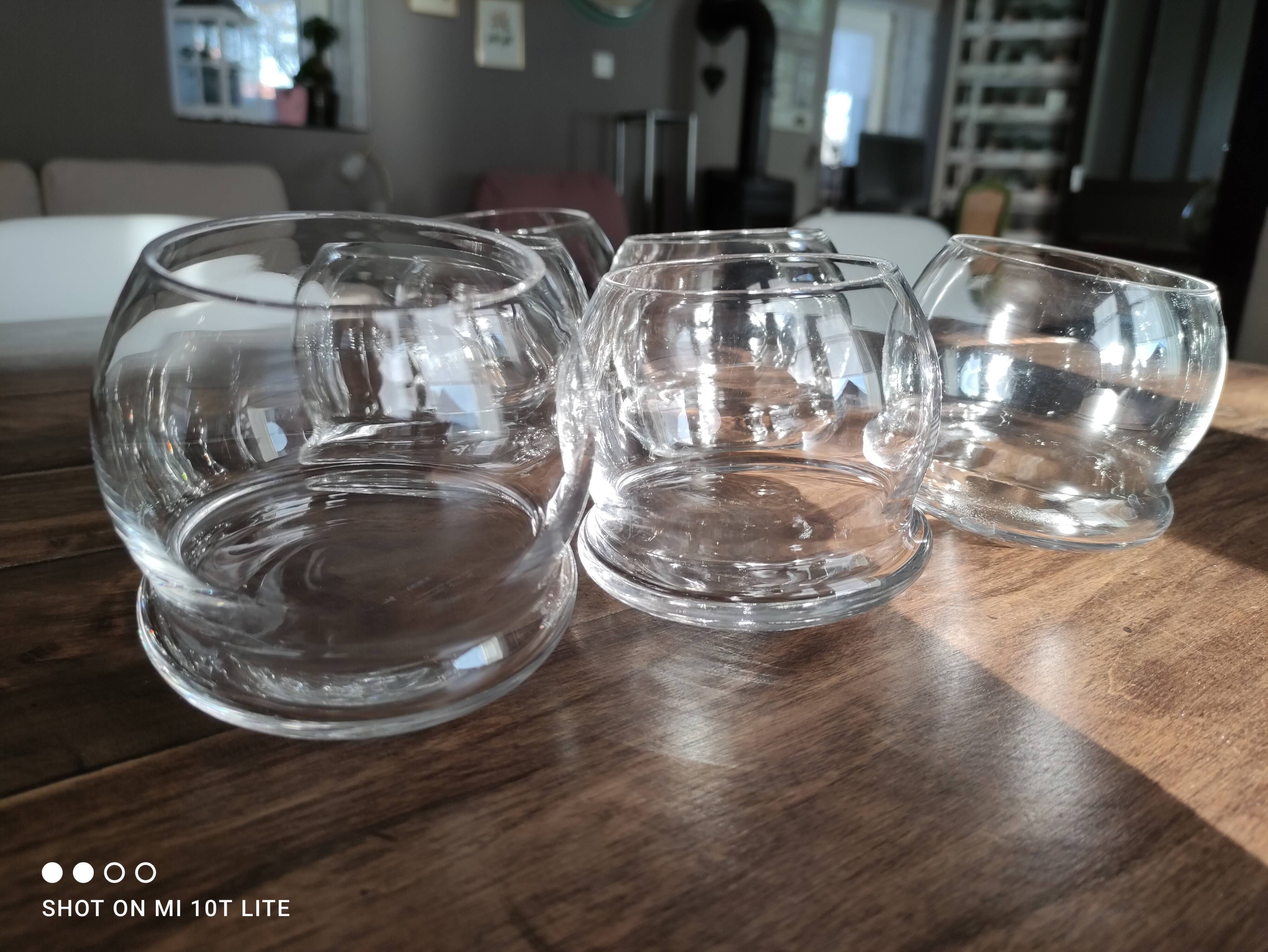 Set of 6 vintage culbuto glass whiskey glasses