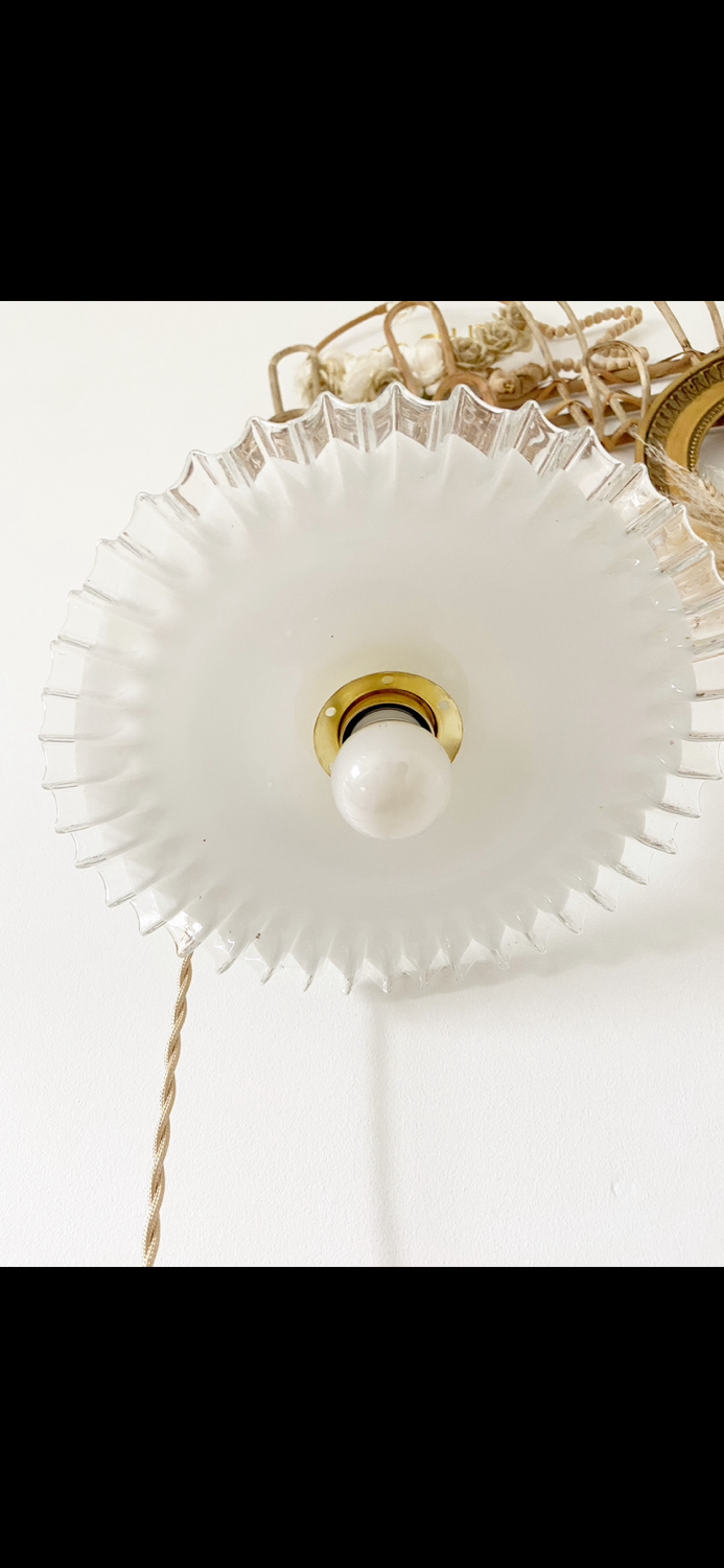 Opaline pendant lamp