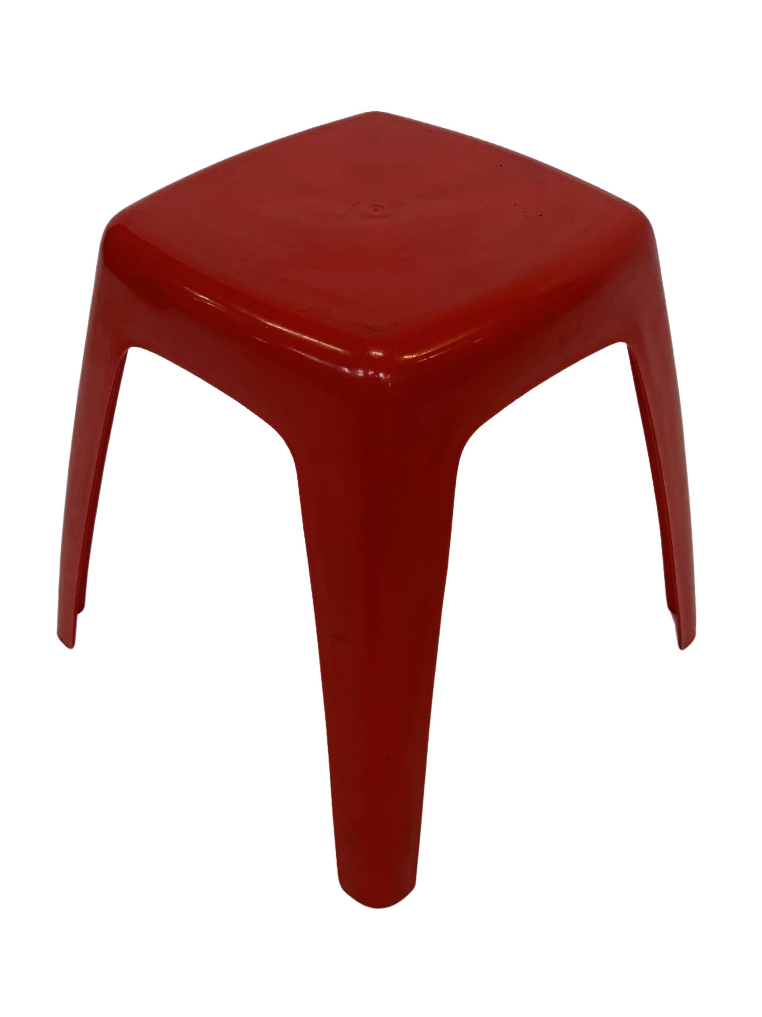 Vintage Space age plastic stool table mid century red plant stand