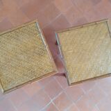 Pair of Vintage Rattan Bedside Tables