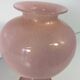 Vase en verre de Murano rose poudre italienne et feuille d'or par Barovier & Toso