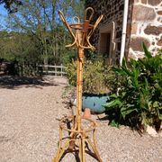 Vintage coat rack in bamboo and rattan