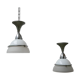Two Tone Antique Glass Ceiling Pendants (2)