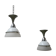 Two Tone Antique Glass Ceiling Pendants (2)