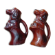Lot de 2 pichets en barbotine forme chien