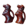 Lot de 2 pichets en barbotine forme chien