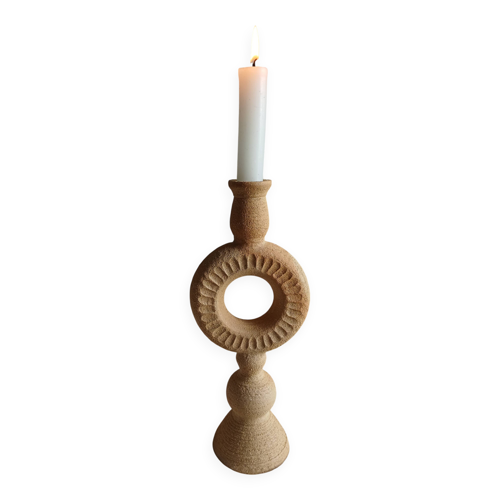 Chandelier in raw red stoneware