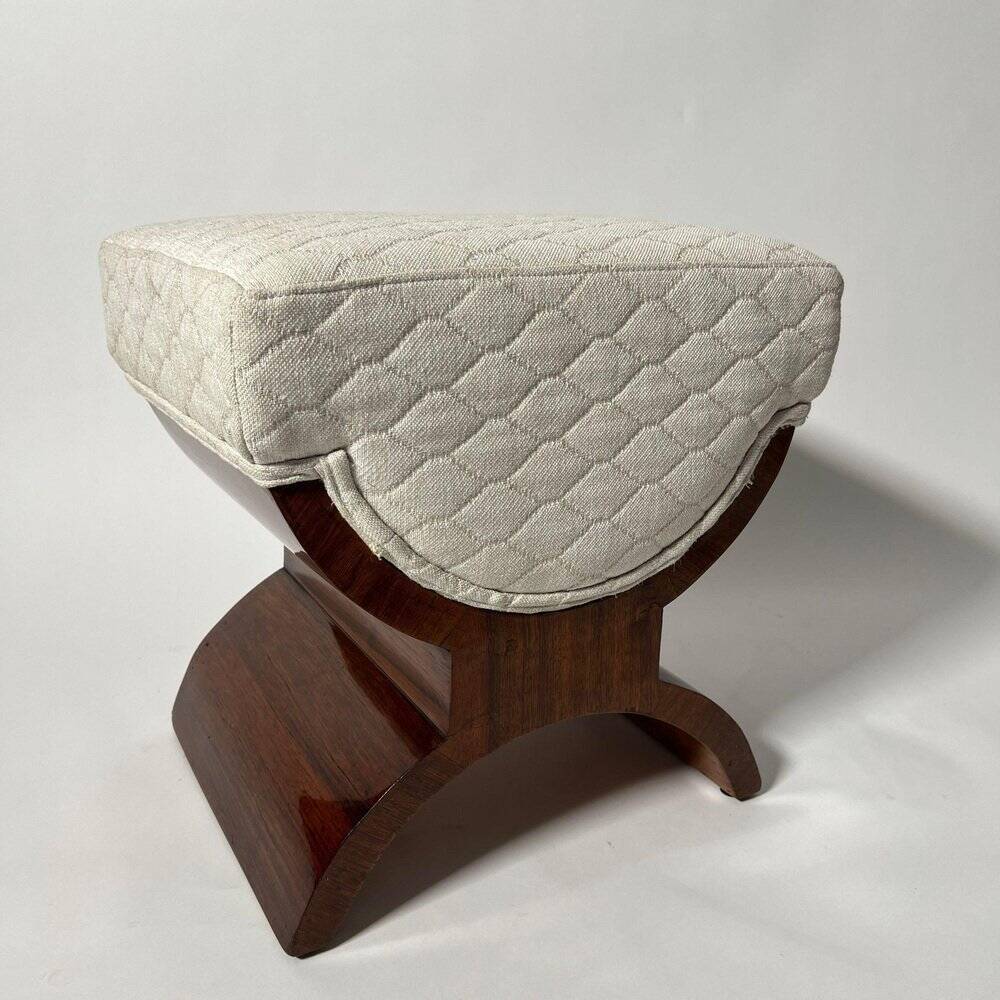 Art Deco Stool in Rosewood Veneer, France, 1930s