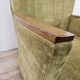 Deux fauteuils cocktail en tissu vert des années 1950 à roulettes