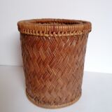 Duo of braided wicker pots