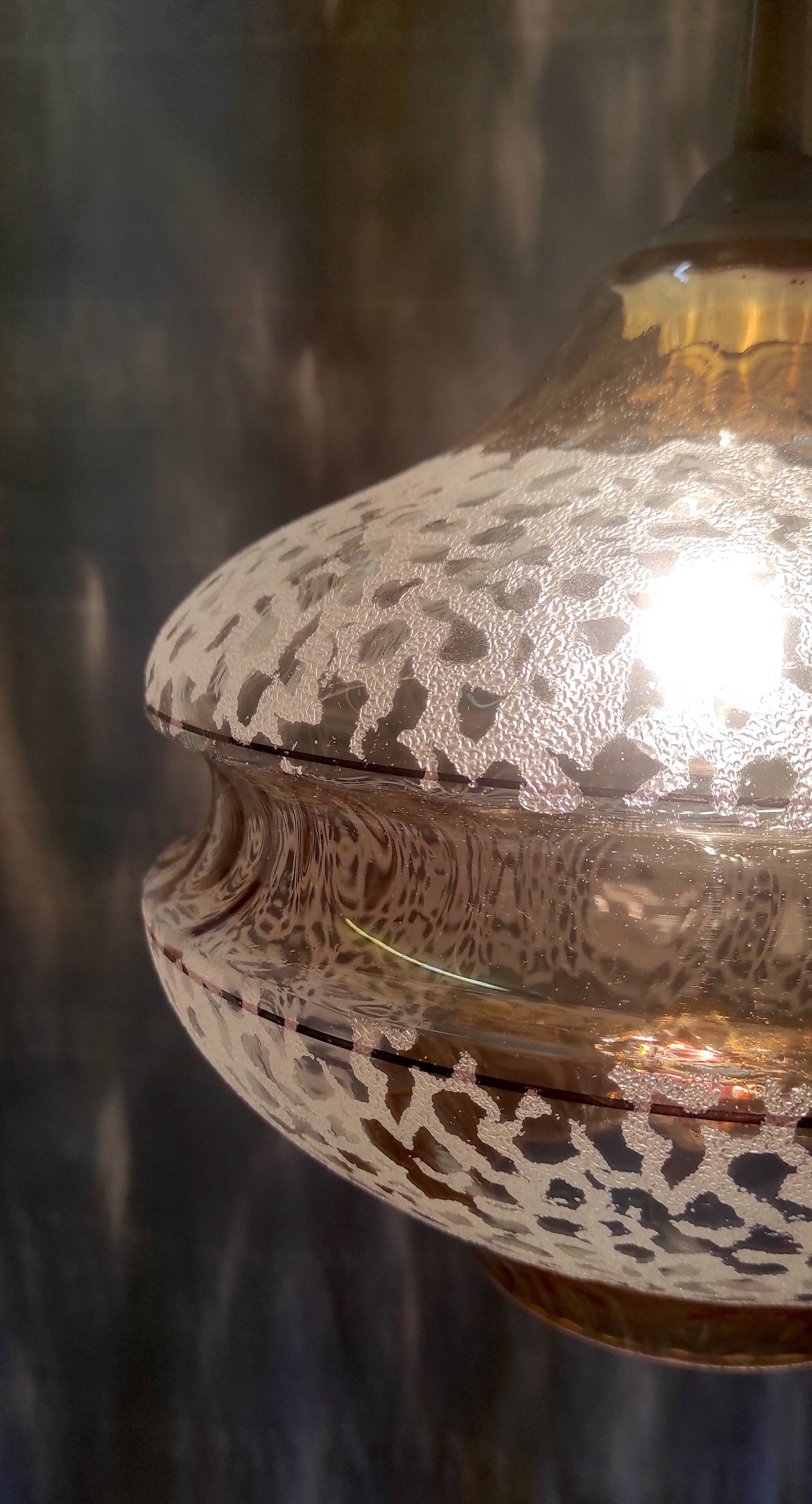 Suspension en verre style scandinave - années 60/70