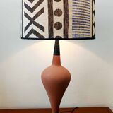 Large terracotta lamp and vintage tribal lampshade