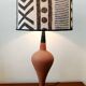 Large terracotta lamp and vintage tribal lampshade