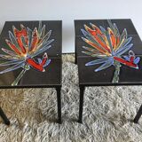 Metal and ceramic coffee table - 60s
