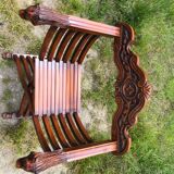 Carved wood Dagobert armchair