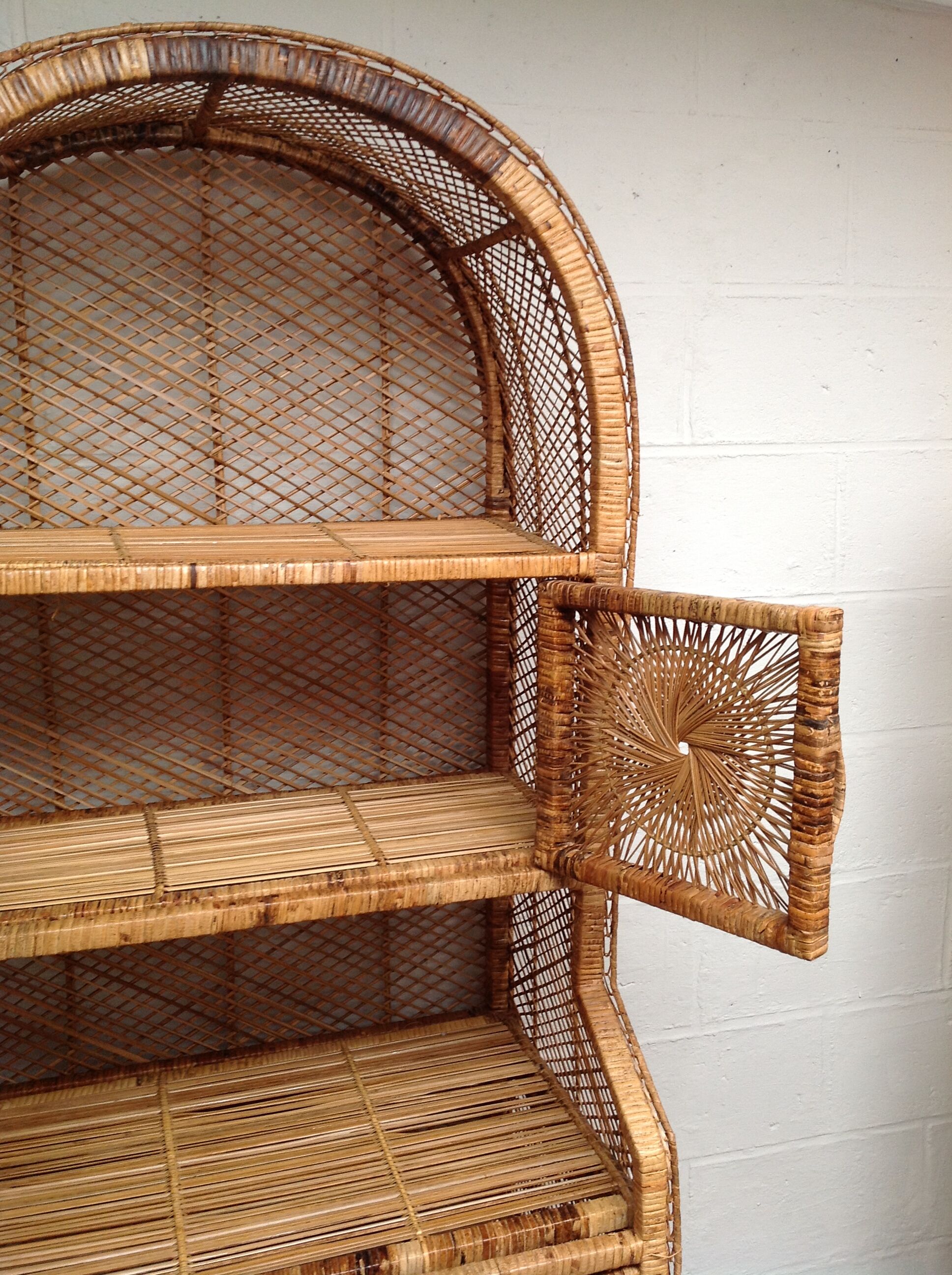 Vintage rattan bookcase