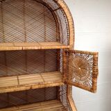 Vintage rattan bookcase