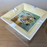 Cendrier " tigre " animal, en porcelaine années 70 80