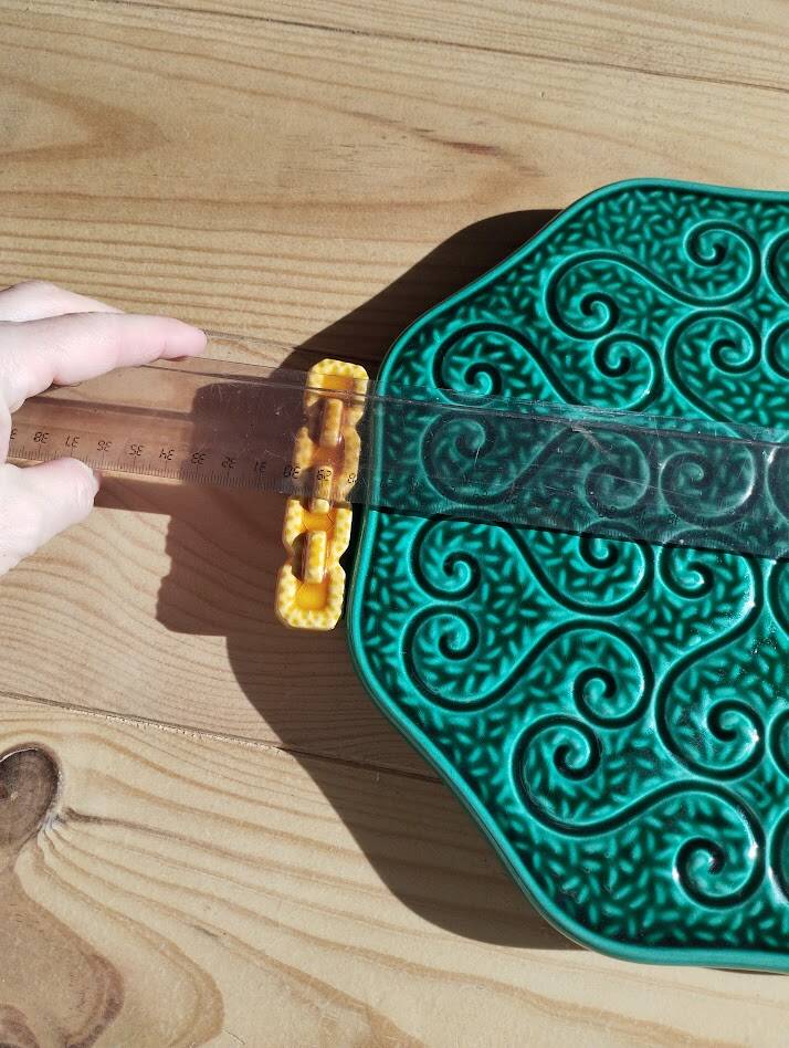flat dish in slipware