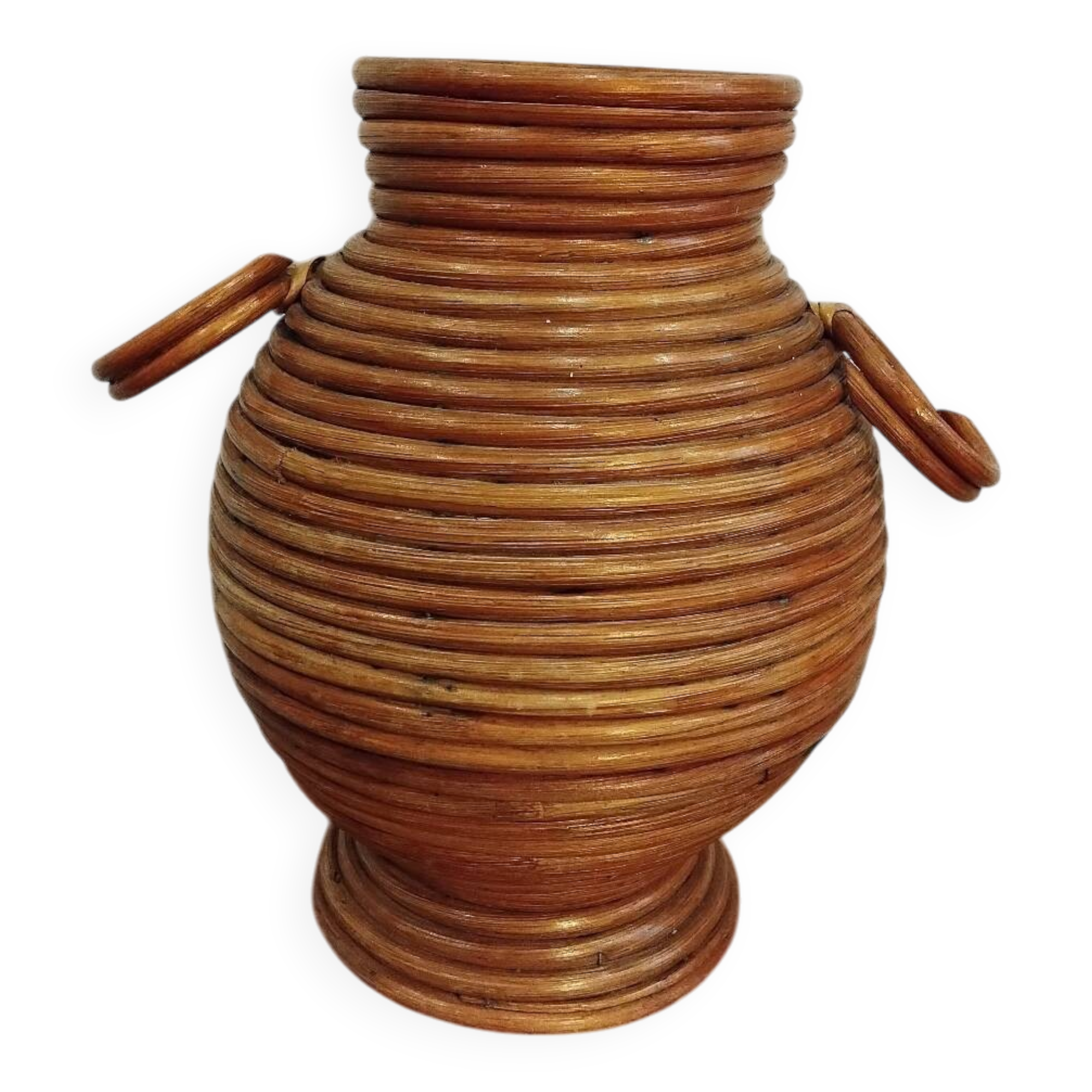 Handcrafted rattan amphora
