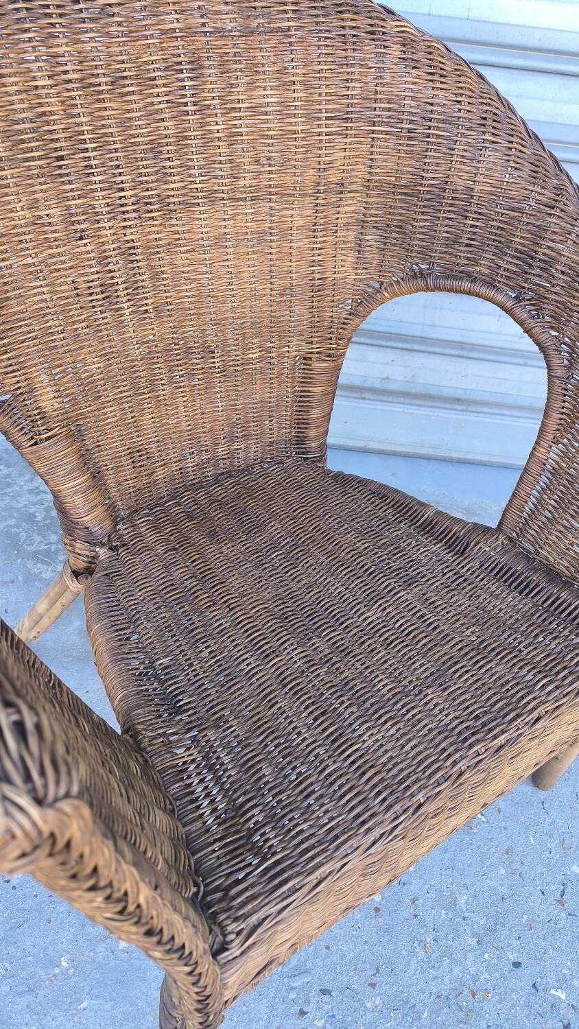 Fauteuil en osier des années 50