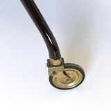 Vintage ebonized beech serving cart with oriental print, italy