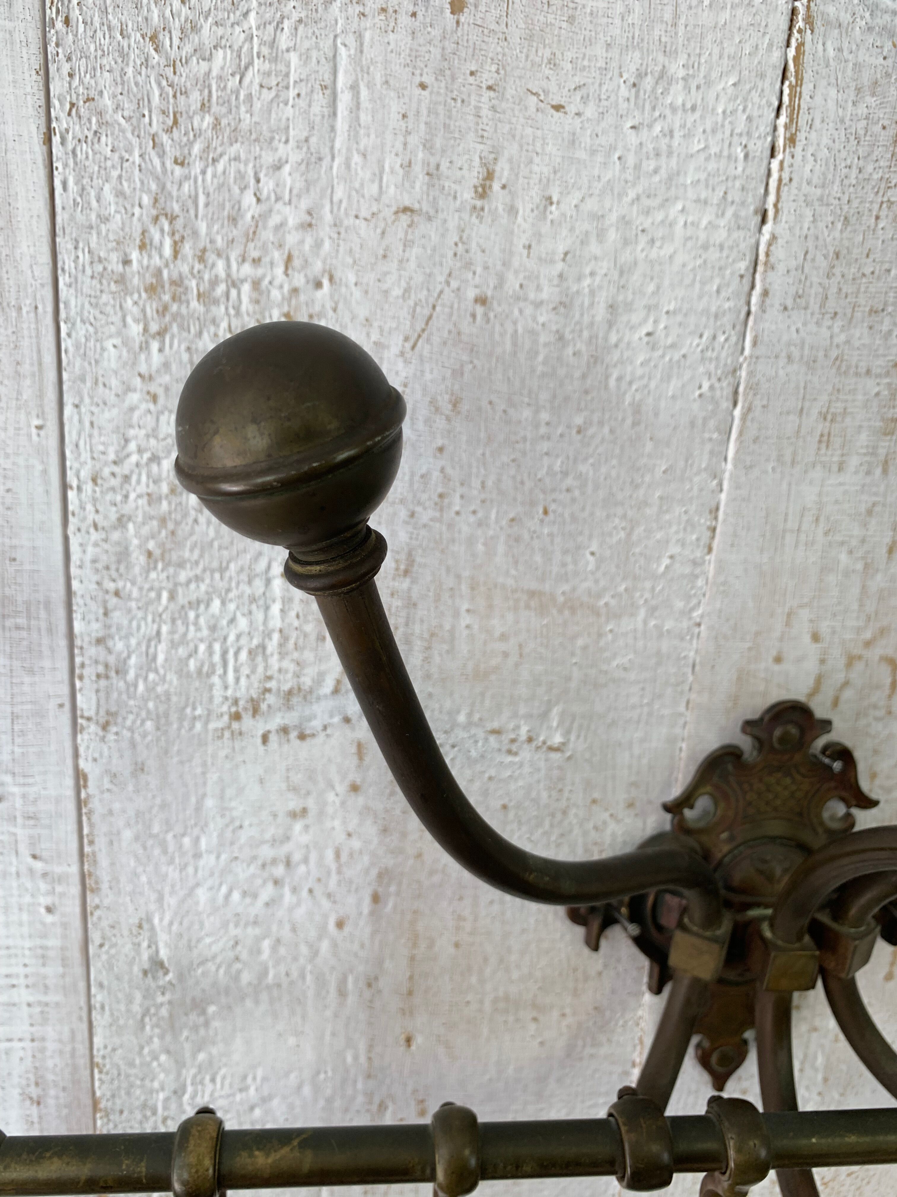 Brass wall coat rack