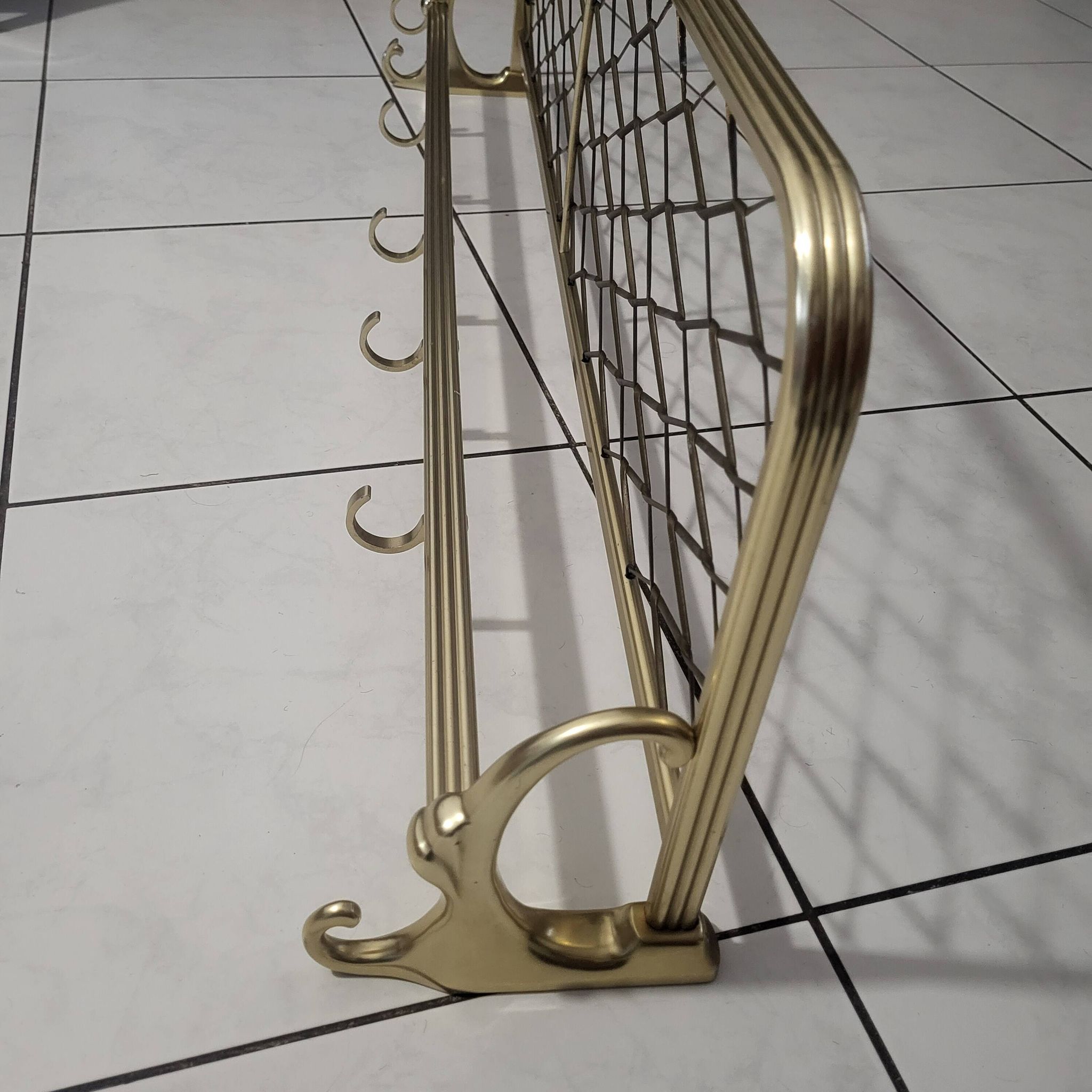 Coat rack in gold aluminum from the 50s and 60s