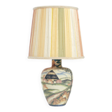 Handpainted porcelain Art Nouveau table lamp by Großherzoglichen Keramik-Manufaktur Darmstadt, 1930