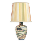Handpainted porcelain Art Nouveau table lamp by Großherzoglichen Keramik-Manufaktur Darmstadt, 1930
