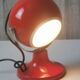 Vintage red “metal” ball lamp