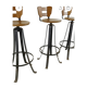 Set of 4 vintage high stools in 1970s brutalist style.