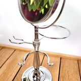 Small chrome barber mirror