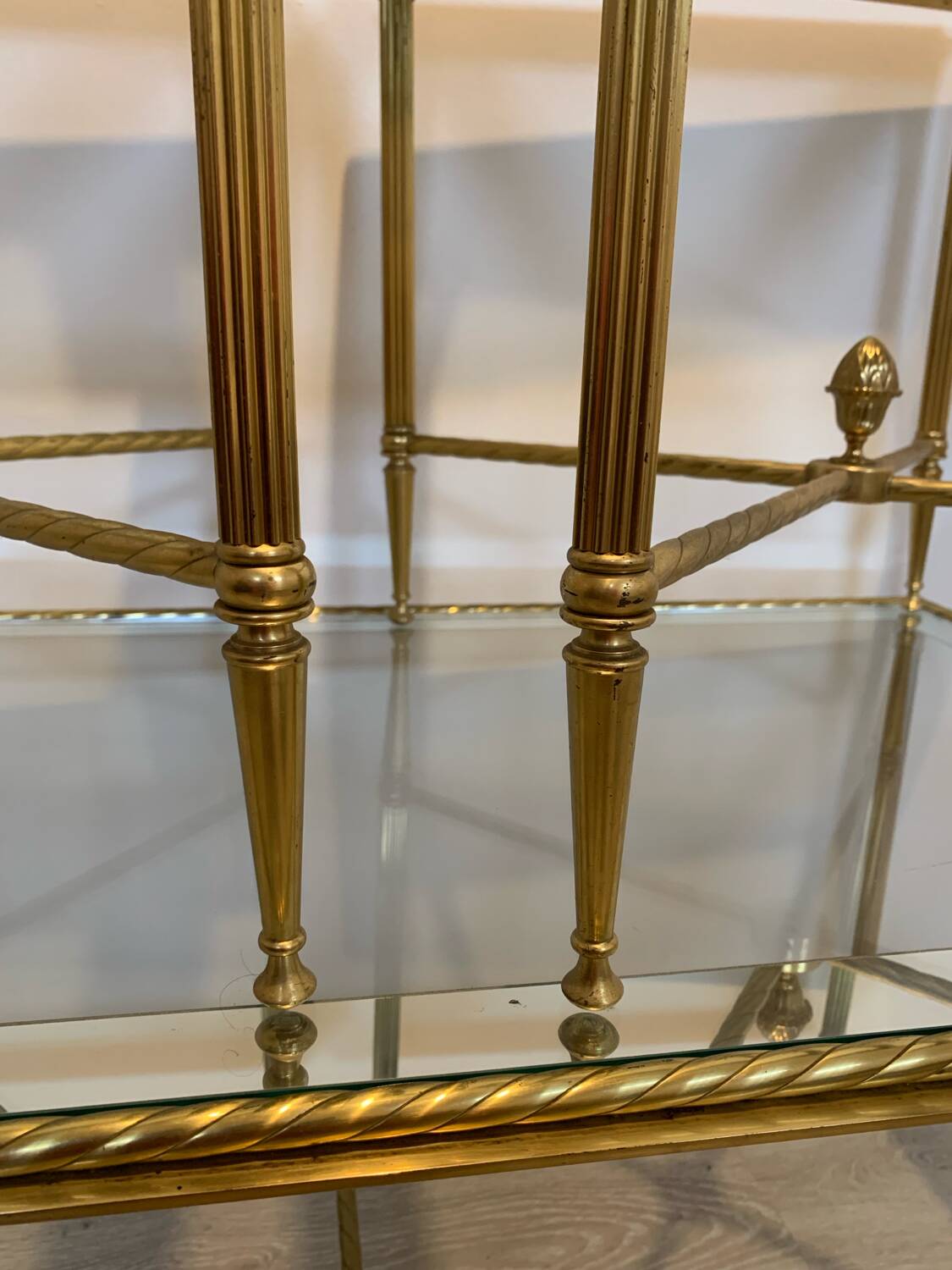 Vintage brass and glass nesting table