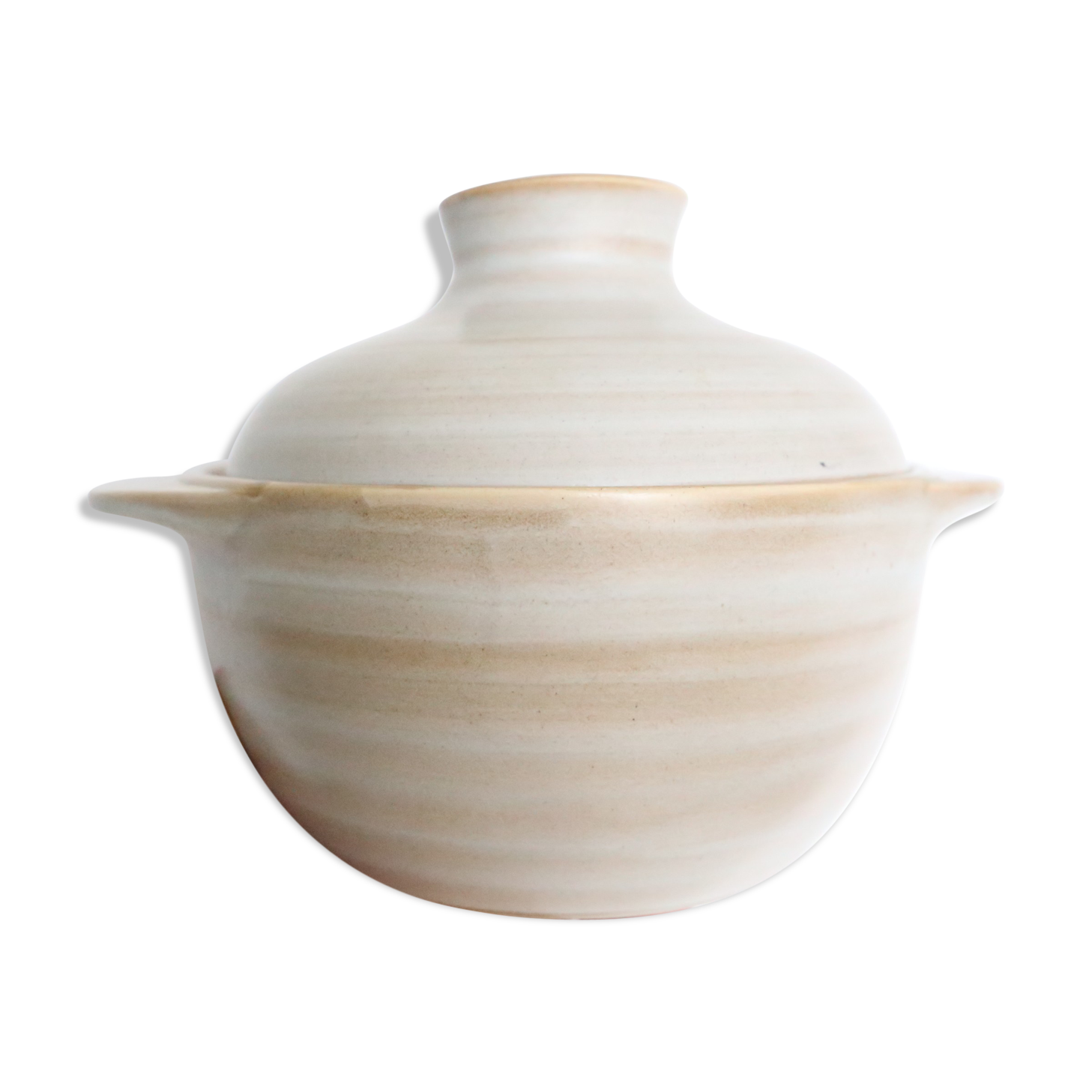 Saladier, or soup pot, ceramic, Niderviller stone pattern