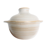 Saladier, or soup pot, ceramic, Niderviller stone pattern