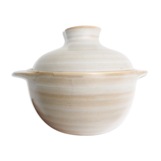 Saladier, or soup pot, ceramic, Niderviller stone pattern