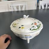 Vegetable dish covered in Gien porcelain - Oiseaux de Paradis