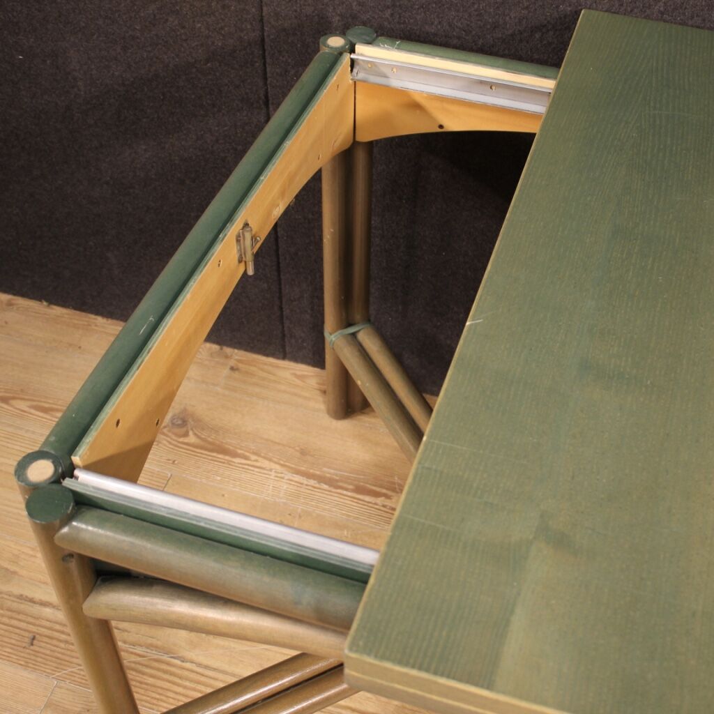 Italian design table in exotic wood from the 80s