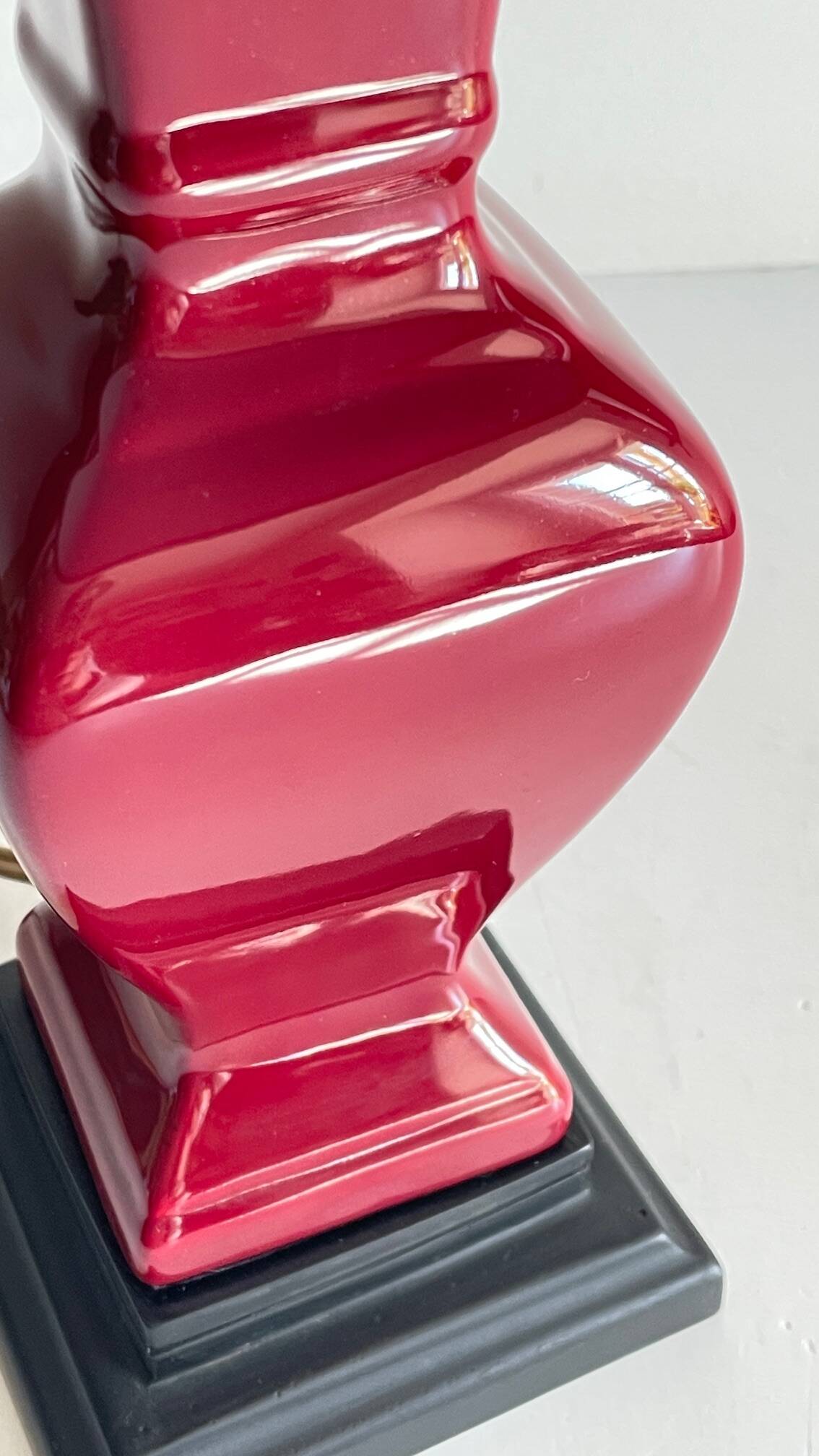 Chic ceramic and velvet vintage lamp